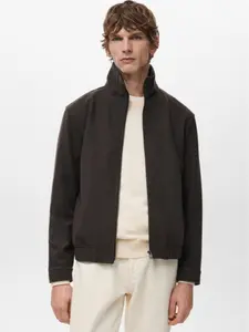MANGO Men's Wool zip-up jacket