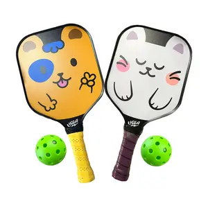 Dog & Cat | Kids Pickleball Set with 2 Paddles, 2 Balls, Lightweight, Better Control, Perfect for Children Ages 4-12 by Yoza