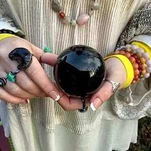 Obsidian Ball, 1 Count Artificial Crystal Ball, Home Decor Ornament, Perfect Gift for Friend & Family, Desktop Decorative Ornament