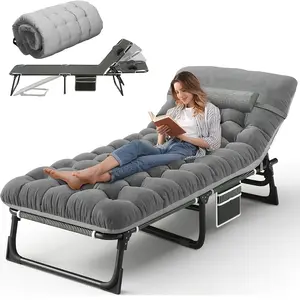 8ft 10ft Heavy Duty Folding Bed 70.4 74in 450-600LBS with Flip-up Mattress Portable Guest Bed for Teenagers Adults Travel Garden Camping Loungers