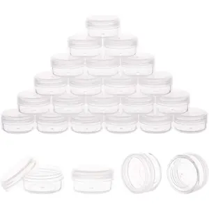 Containers, 3 Gram 50 count Sample Containers with ,  Clear Sample Jars for Makeup, Lotion, Eye Shadow, , and Lip Balm