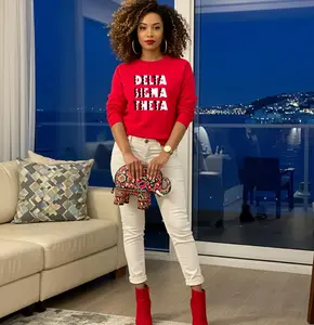 DST Zig Zag Embroidered Crewneck Sweatshirt