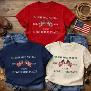 Youth & Adult I'm Just Mad Cuz I Loved This Place T-shirt, 250th Anniversary Patriotic 1776 -2026 Shirt, USA Flag Unisex Graphic Tee, 4th of July Independence Day Gift, Casual Summer Top