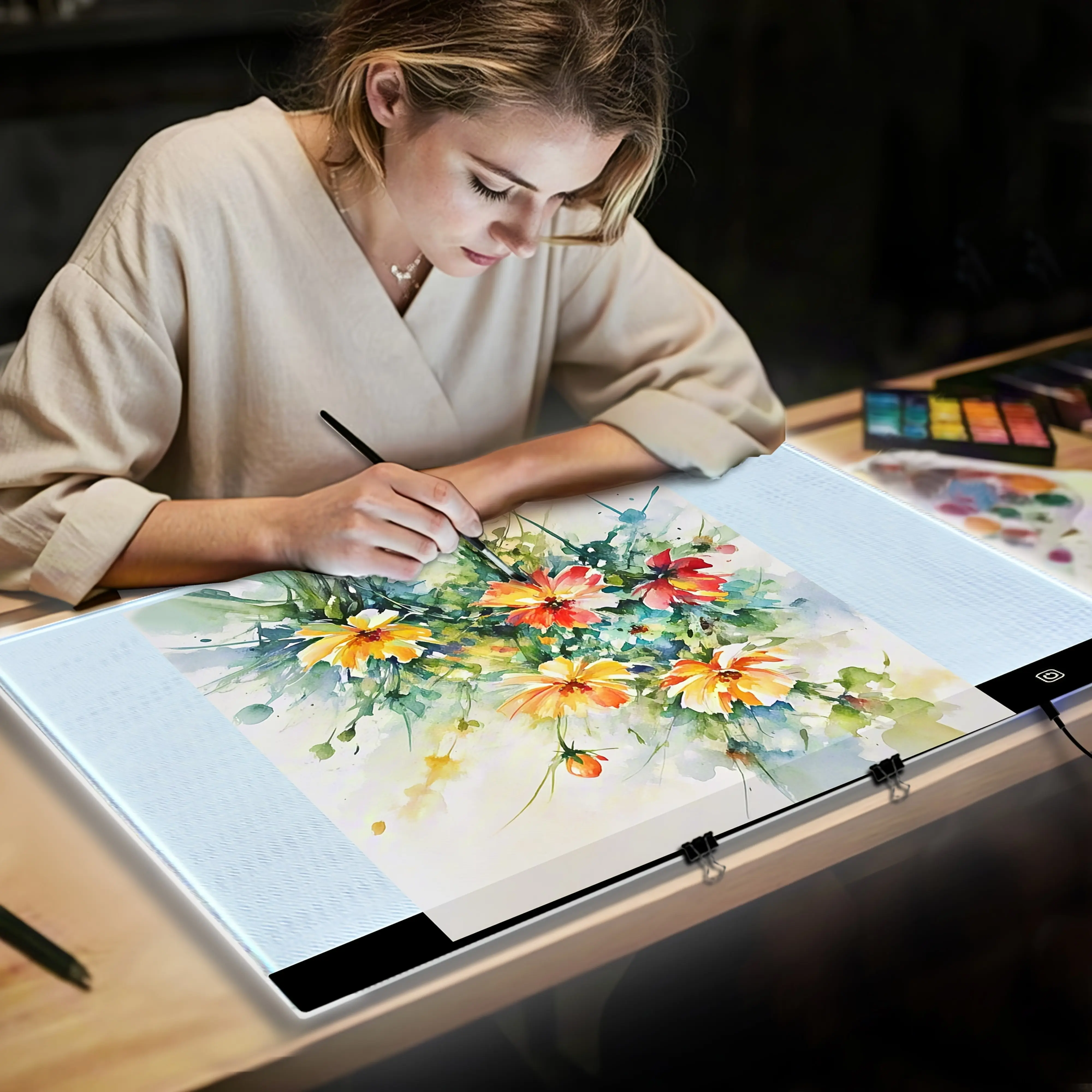 LED Lightbox for Diamond Painting Kits Of [A2/A3/A4/A5], with Adjustable Brightness Drawing Board, Suitable for Diamond Art Copying Board,.USB Powered Tracing Light Pad for Painting, with Clip, Christmas/Halloween/Birthday Gifts.
