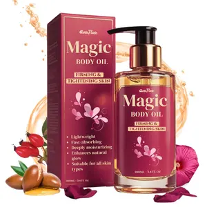 Magic Body Firming Oil – Luxury Hydrating - Remedy Oil for Crepey Skin – Firm & Tighten Arms, Legs, Stomach – Non-Greasy Moisturizer with Almond & Rosehip