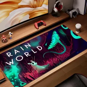 Rain World Anti-Scratch Gaming Mouse Pad, Classic Indie Game Desk Mat with Lock-Edge Design, Anti-Slip Rubber Base, Smooth Surface, Durable Thick Build for PC Gamer Setup, Anti-Scratch Mouse Pads