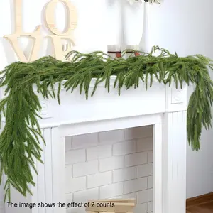 1.8m Artificial Pine Needle Garland, Soft Touch Christmas Decorations, Home Holiday Festival Decoration, Realistic Plant Vine