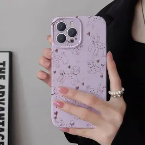 One-piece full-screen poodle pattern phone case, compatible with iPhone 17, 16, 15, 14, 13, 12, and 11. Made of TPU material, shockproof, drop-resistant, and does not yellow easily.