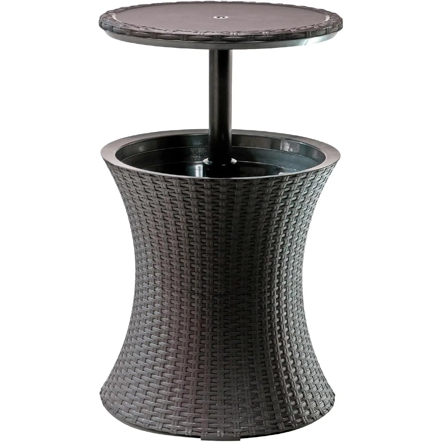 Espresso Brown Outdoor Patio & Hot Tub Side Table with 7.5-Gal Beer & Wine Cooler, Pacific Cool Bar Furniture