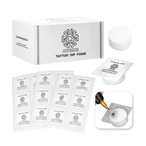 6/18pcs Tattoo Dip Cup Caps, Tattoo Disposable Dip Foam Rinse Caps Cups Cleaning For Needle And Tip Rinse Dip Clean Professional Cartridge Dip Foam Cleaning Cup Tattoo Clean Supplies