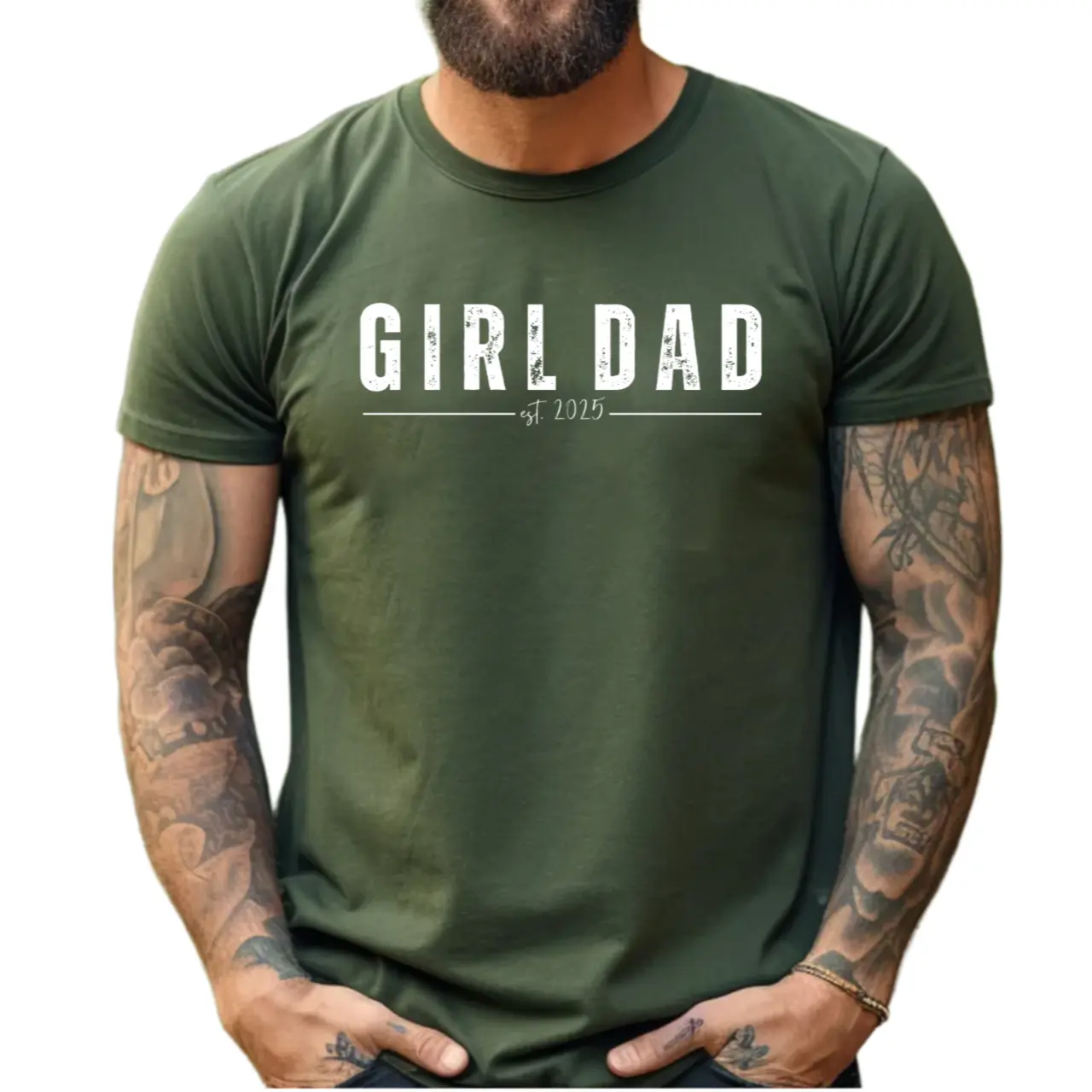 Girl Dad Est 2025 Shirt, Girldad Tee, Dad Of Girls Gift, Father's Day Shirt, New Dad T Shirt, Pregnancy Announcement, Unisex Short Sleeve Tee, Casual Clothing