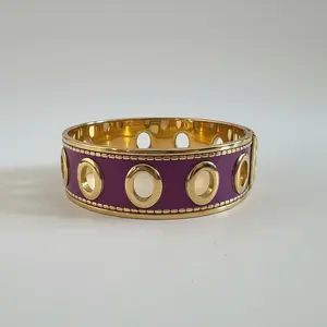 Pre-owned Coach Y2K Purple and Gold Bangle