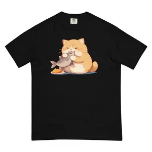 Cute anime Cat shirt! Sushi lover, Chubby Cat T-Shirt, Unisex, everyone will love it.