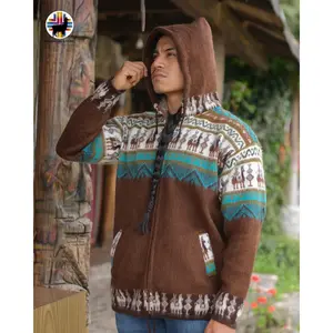 Alpaca at Colorado Lagoon Jacket. Crafted by Indigenous Hands. Machine Washable!   Hoodie Comfort