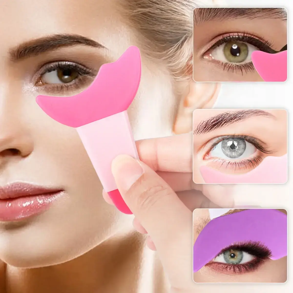 Silicone Eyelash Guard - Beginner-Friendly Eyeliner & Mascara Helper, Crescent-Shaped Soft Silicone Eye Makeup Tool 2026 New