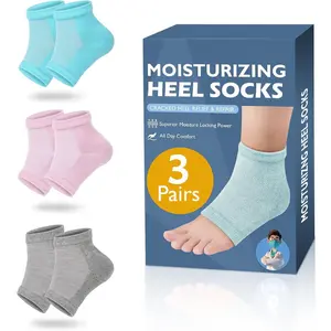 Moisturizing Heel Socks - 3 Pairs for Cracked Heel Treatment, Softens and Hydrates Dry Cracked Feet, Gel Socks for Foot Care Moisturize Moisture