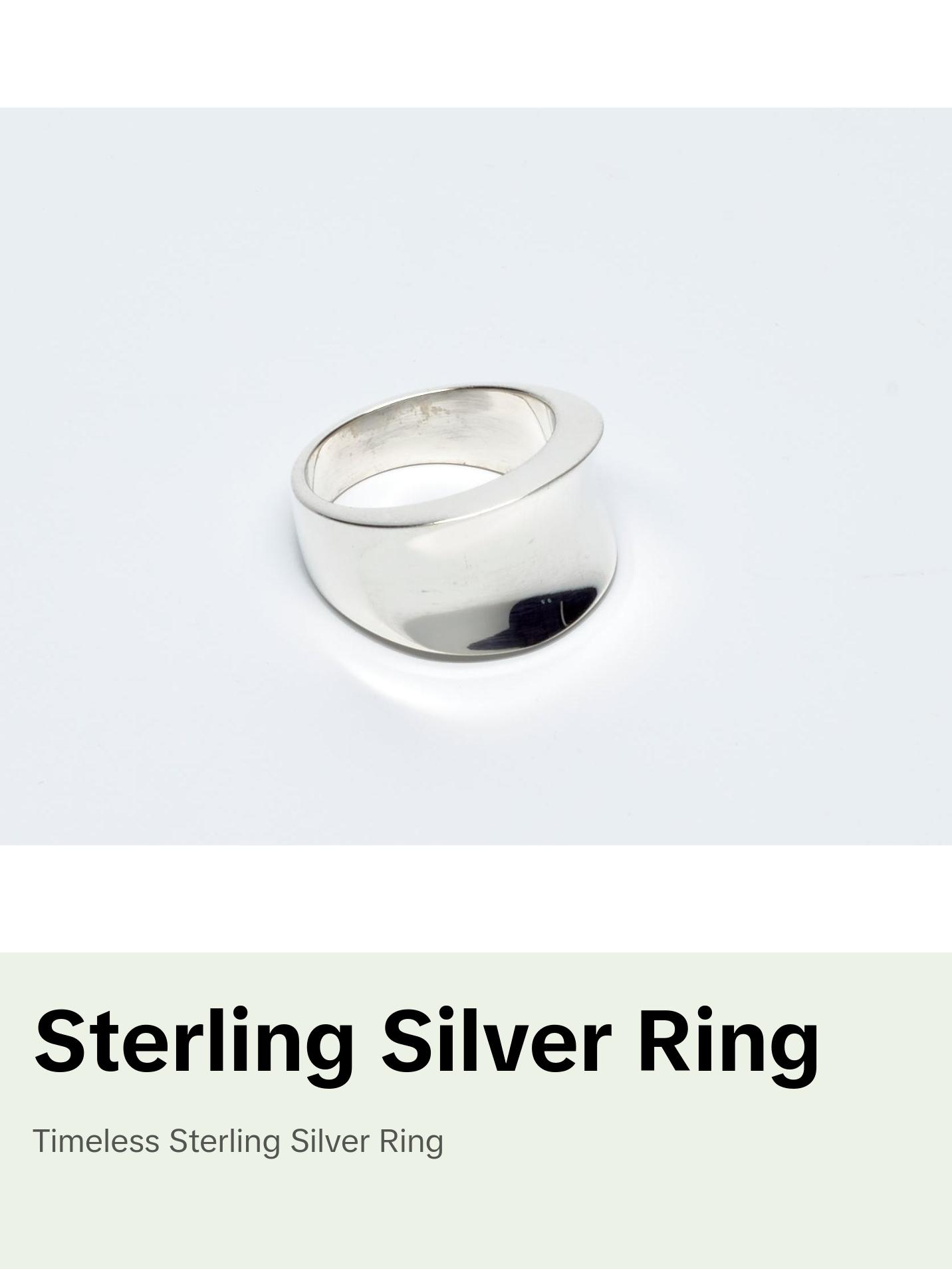 Silver Concave Tapered Ring