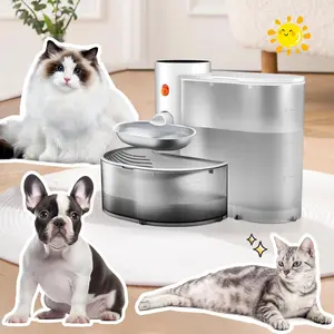 Smart Wireless Pet Water Fountain, Stainless Steel Bowl, No Filter, 3.5L Large Capacity, Rechargeable Automatic Water Dispenser for Cats and Small Dogs, Wastewater Separation Fresh Water