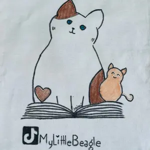 Kitty Book Smart Tote Bag