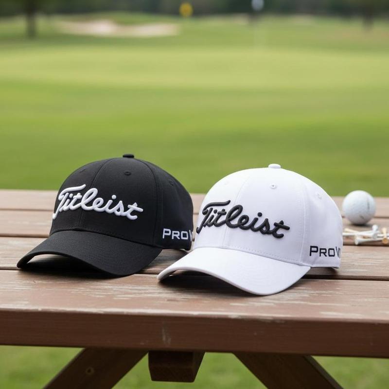 [Pack 2] Titleist Tour Performance Elite Pro Series Golf Cap White/Black Adjustable Fit Superior Sun Protection for Peak On-Course Performance & All-Day Comfort All Seasons Hand Wash Only