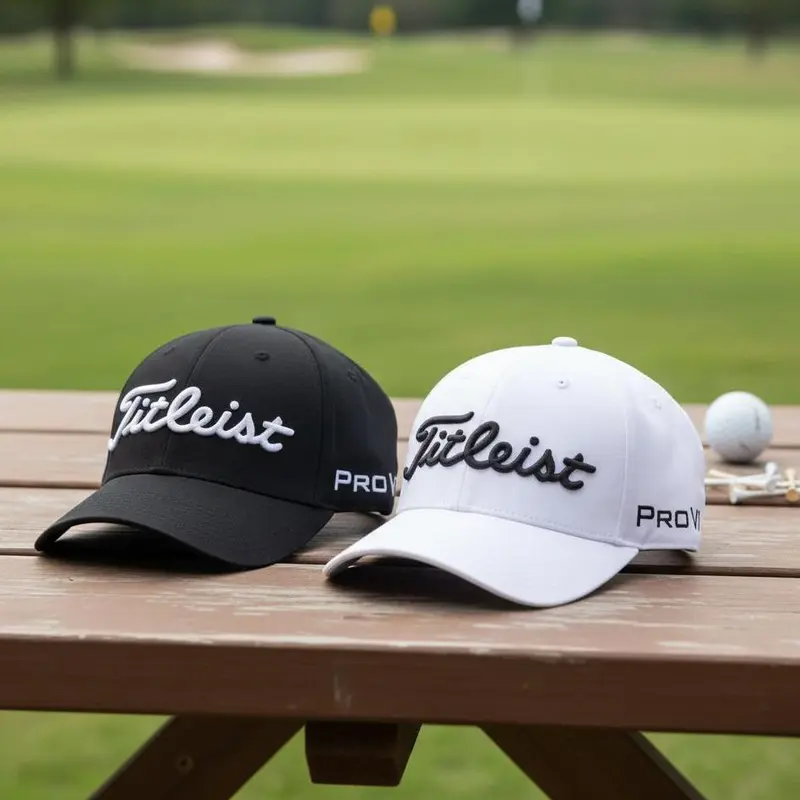 [Pack 2] Titleist Tour Performance Elite Pro Series Golf Cap White/Black Adjustable Fit Superior Sun Protection for Peak On-Course Performance & All-Day Comfort All Seasons Hand Wash Only