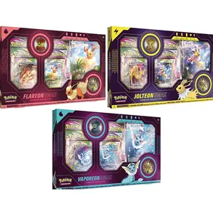 Pokemon Vaporeon + Jolteon + Flareon VMAX Premium Collection Bundle - (Eeveelution Evolution box) *All 3 Boxes*