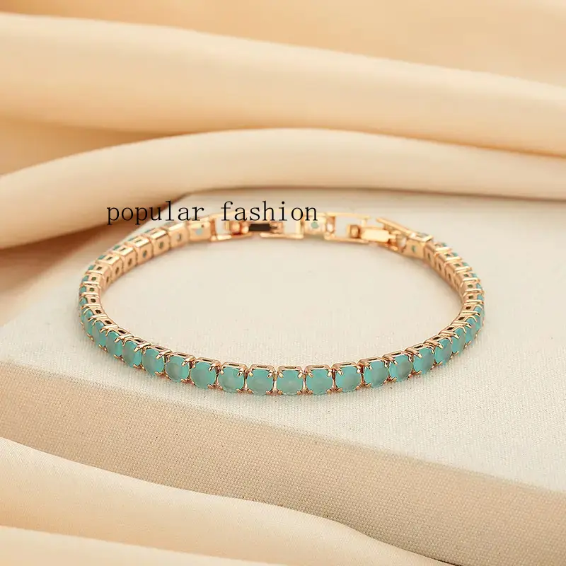 popularKorean veion blue single-row small diamond design bracelet,charm bracelet,bracelet women,Suitable for daily use