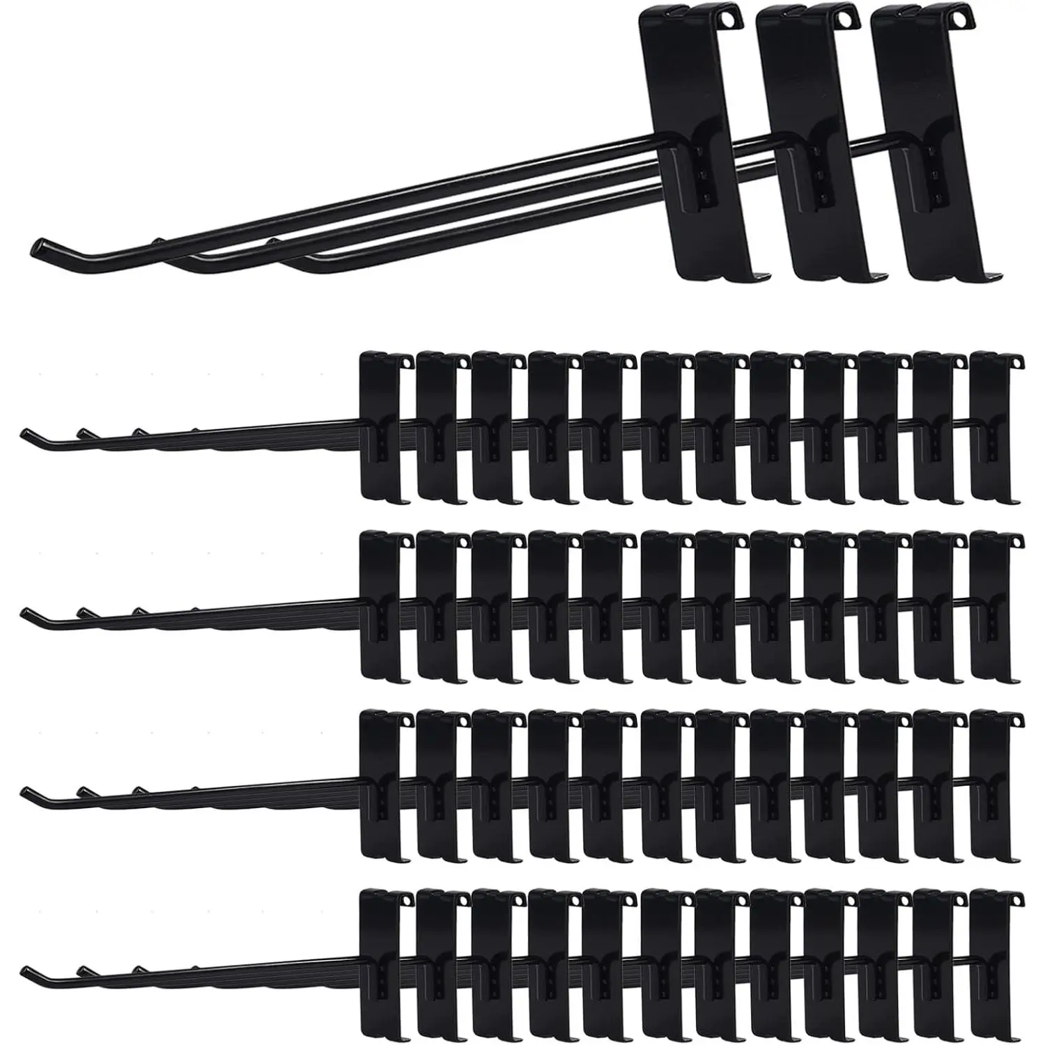 Gridwall Hooks 8 Inch,50PC Display Hooks for Grid Wall, Heavy Duty Gridwall Hook for Grid Wall Panel, Gridwall Peg Hook,Black