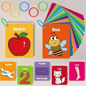 Toddler Flash Cards Baby Cognitive Learning Set – Alphabet, Numbers, Shapes & Colors, Animals, First Words, Body Parts, Foods, Preschool Kindergarten Activities Educational Toys