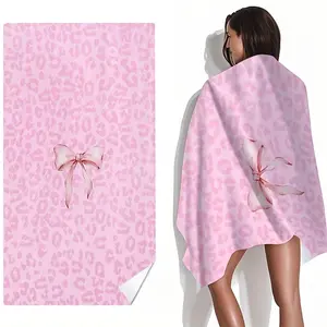 Large Butterfly Knot Print Beach Towel, Soft Absorbent Quick Dry, Washable, Ideal for Pool Camping Travel Gym, Must-Have Beach Essential, Quick Drying Towel