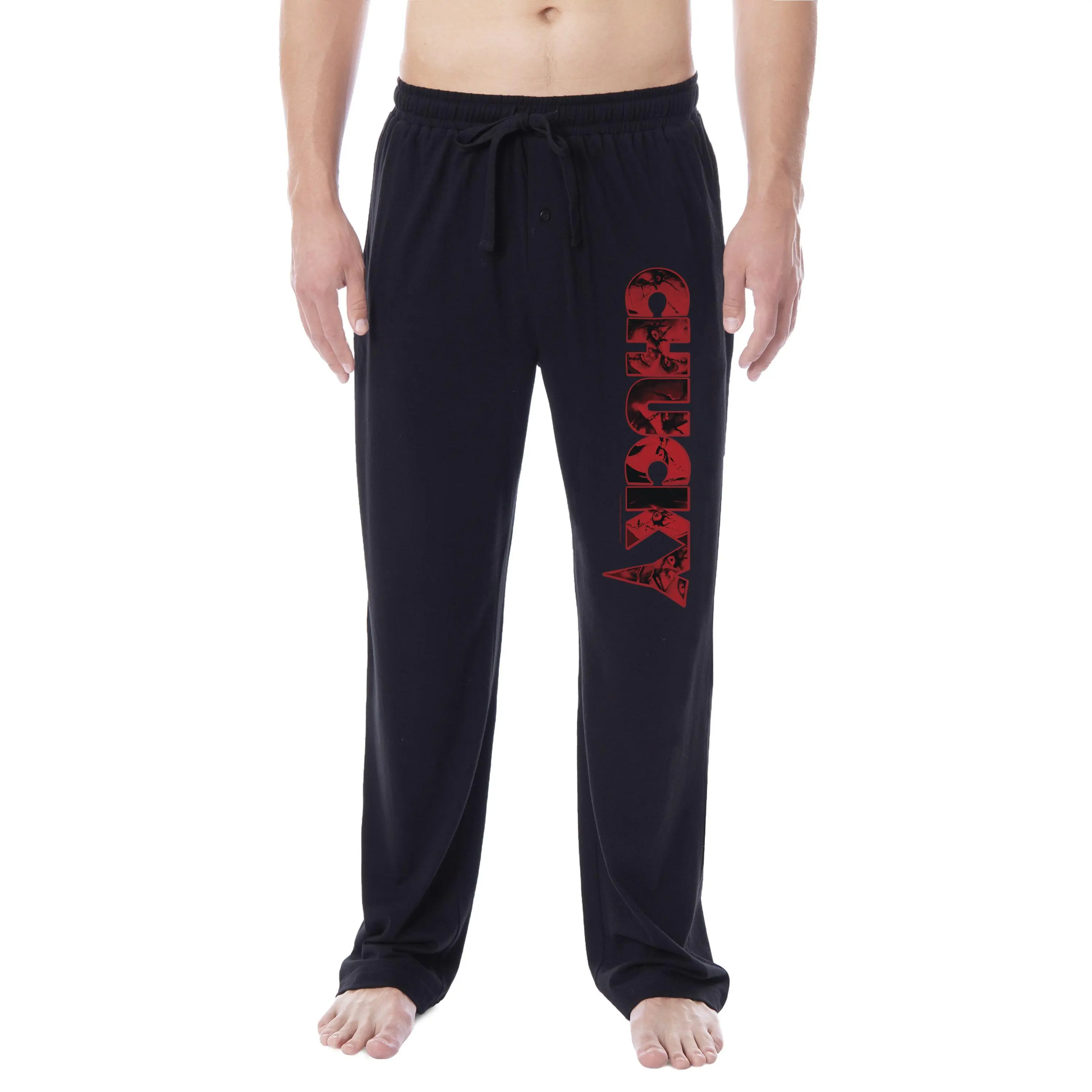Chucky Mens' Doll Character Movie Film Title Logo Sleep Pajama Pants