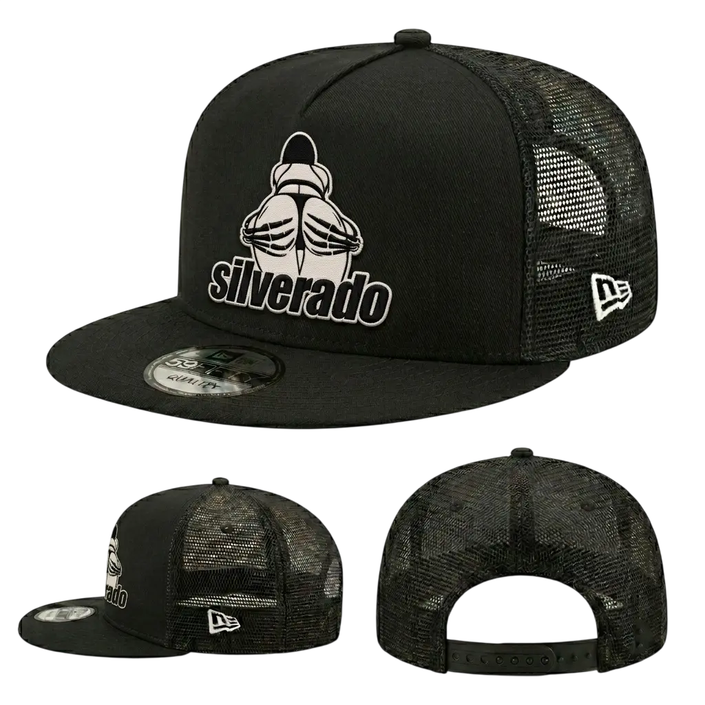 Vintage Pickup Truck Emblem Embroidered Trucker Cap, Black Mesh Adjustable Snapback Hat for Men Women, Classic American Road Style Baseball Cap, Retro Garage Workwear Headwear, Casual Driver Streetwear Hat, Gift for Truck Lovers and Pickup Fans