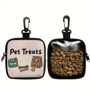 1-Piece Dog Printed Dog Treat Bag, Pet Training Kit with Hook and Zipper - Pet Poo Bag, Puppy Pet Training Walking Bag