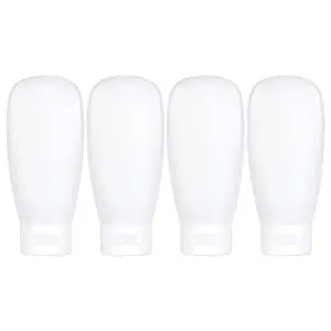 TSA Approved Travel Bottles Set for Toiletries Travel Size Containers Kit 4 Pack Portable Leak Proof Refillable Squeeze Cosmetic Airplane Essential Shampoo Hair Conditioner Body Lotion Bath Shower Gel