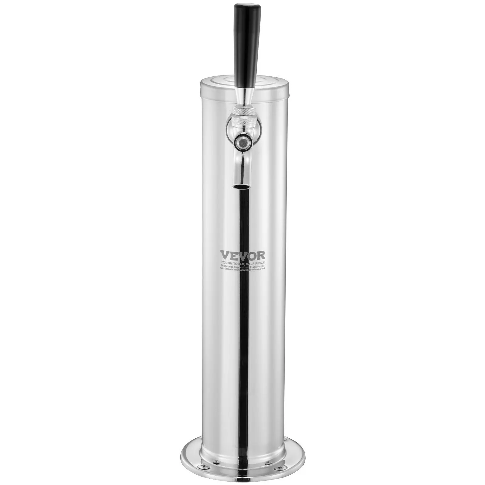 VEVOR Single Faucet Draft Beer Tower Dispenser, Stainless Steel Keg Beer Tower, Kegerator Tower Kit with Pre-Assembled Tubing and Self-Closing Faucet Shank for Party, Bar, Pub, Restaurant Utensils