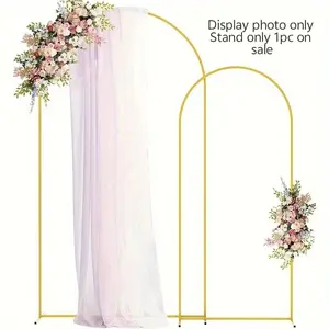3.9-7.21FT Multi-Size Golden Arch Metal Frame, Heavy Duty Reusable Background Stand, Wedding Anniversary Bridal Shower Balloon Arch Decoration for Outdoor Garden