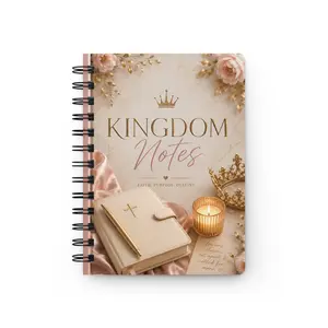 Kingdom Notes Spiral Journal | Christian Faith Notebook, Crown & Floral Design