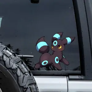 Shiny Umbreon Sticker, Poke Car Decal Ghost Anime Vinyl Car Decal: Waterproof Ghost Family Sticker for Laptop