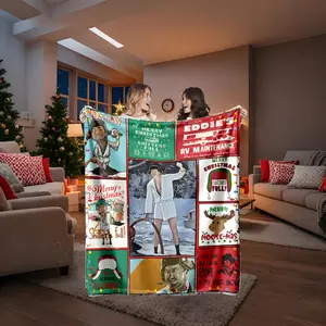 Christmas Theme Flannel Blanket, Soft Lightweight Warm, Perfect for Bed Sofa Office Camping Travel, Multi-Purpose Gift Idea