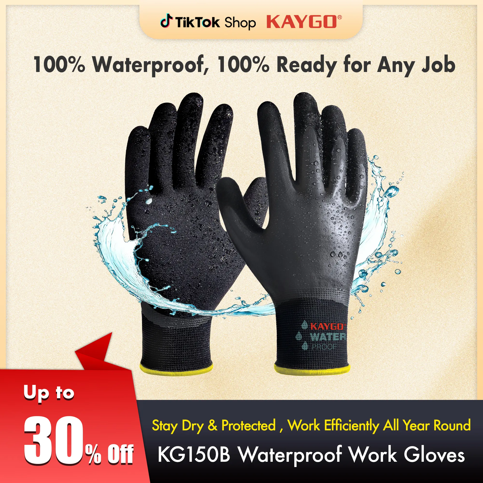 Waterproof Grip Gloves for Gardening, Yard Work, Rainy Outdoor Jobs, Car  Wash, Fishing & Ice Fishing, Ideal for Gardeners, Truck Drivers, Outdoor  Workers and Wet Work Users - TikTok Shop
