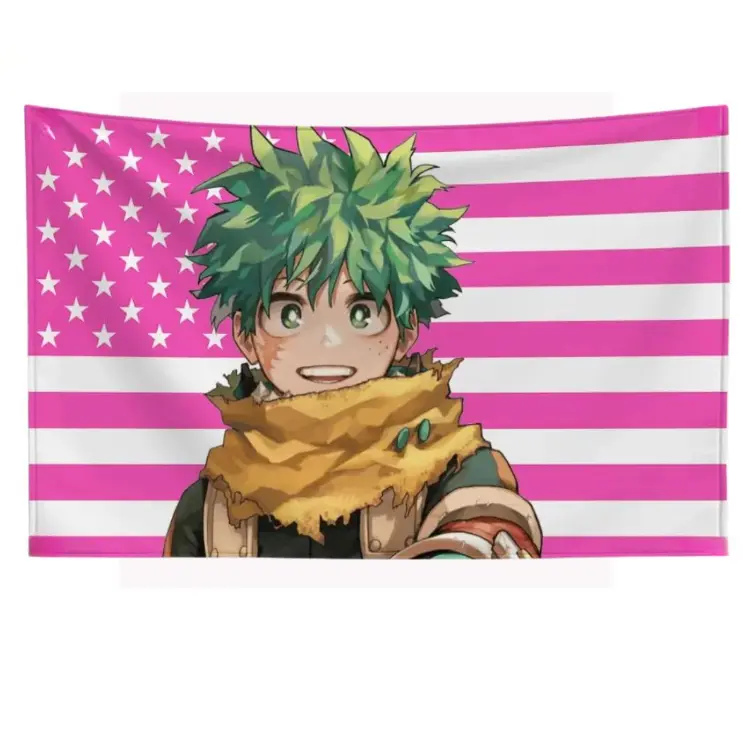 Izuku Midoriya My Hero Academia American Flag, Wall Banner, Anime Fan Gift, Manga Home Decor, Room Decoration, Otaku Dorm Poster