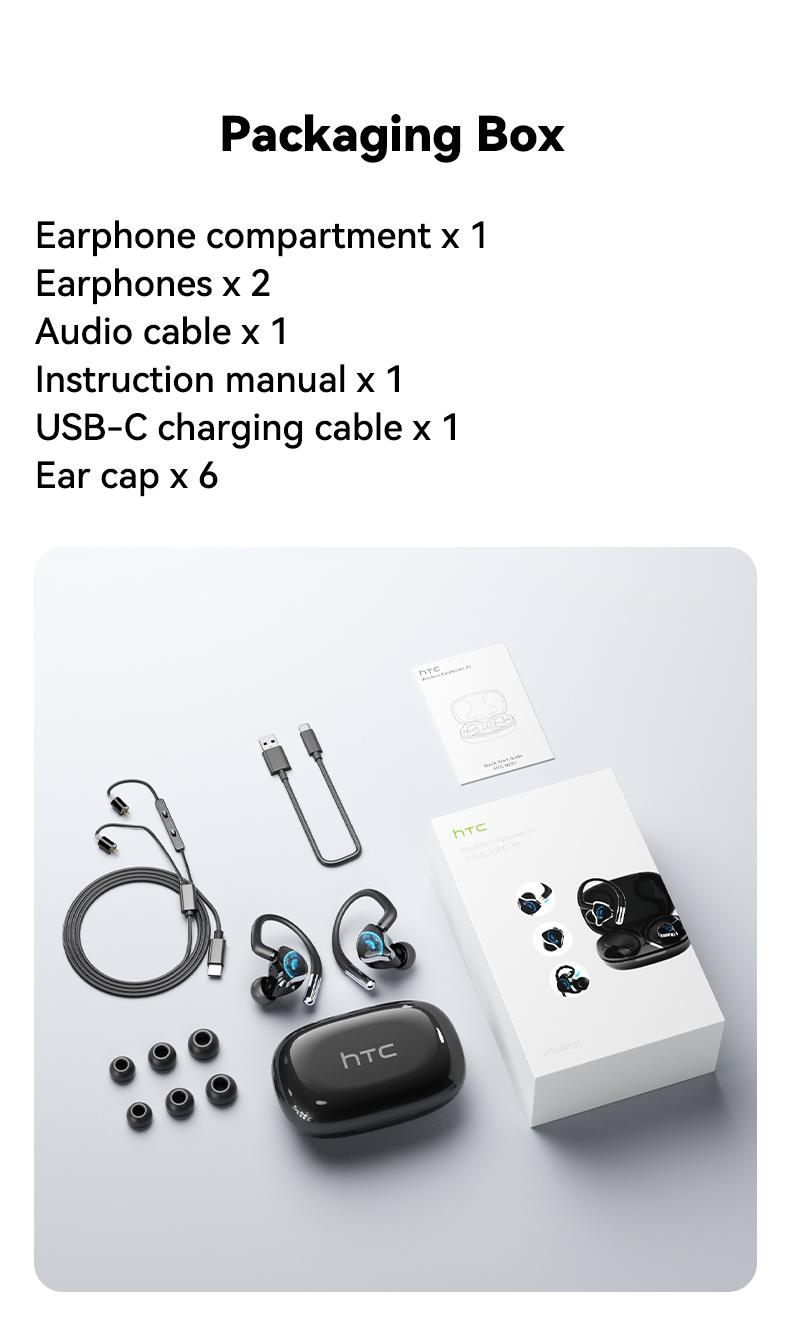 HTC NE81 3-in-1 Bluetooth Headphones, Karaoke Monitor, Voice Change, HiFi Sound for Sports & Streaming