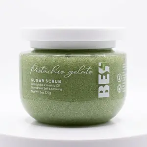 Bestys Pistachio Gelato Sugar Scrub 250ml with Jojoba & Rosehip Oil for Soft Glowing Skin Wild Fig Glow Enriched Nourishment