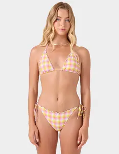 ROXY  Womens Check Me Out Tie Side Cheeky Bikini Bottoms