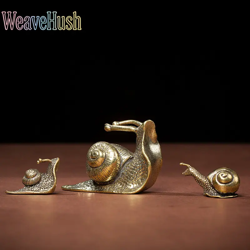 Vintage Brass Snail Sculpture - Medium Old Snail Decor, Antique Copper Animal Craft, Exquisite Metal Texture, Retro-Minimalist Design, Indoor Recreation Tabletop Room Decor & Unique Art Gift, Brass - Medium Snail Old
