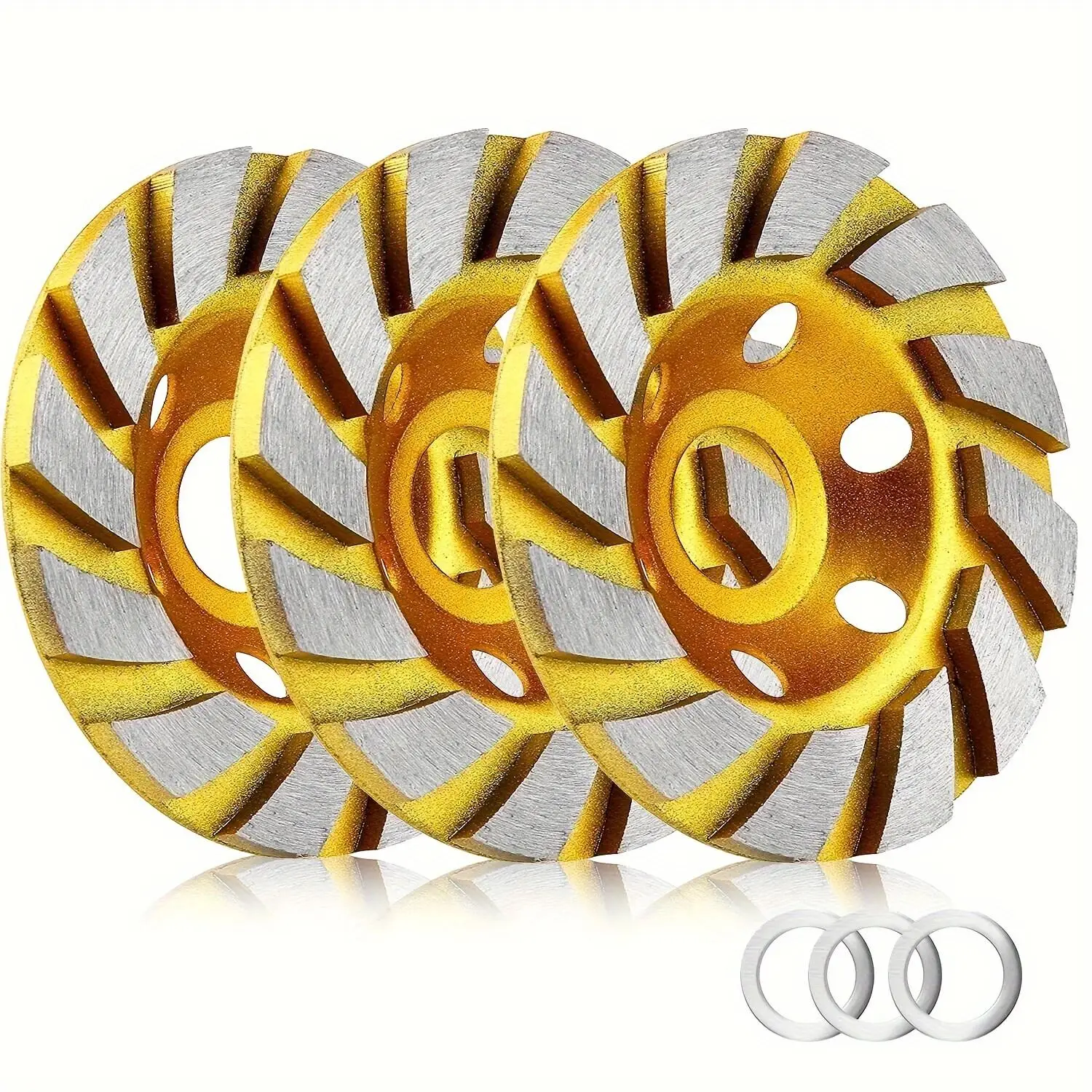 4 Inch Concrete Stone Ceramic Turbo Diamond Grinding Cup Wheel, 12 Segs Heavy Duty Angle Grinder Wheels for Angle Grinder, Power Tool Accessories