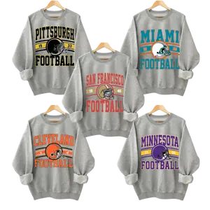 Vintage All Team Football Sweatshirt with Big Words Logo and Graphic Tees for Football Fans Sport Grey Color Vintage Sweatshirt Football Sweatshirt Shirt Unisex Sweatshirt - RO