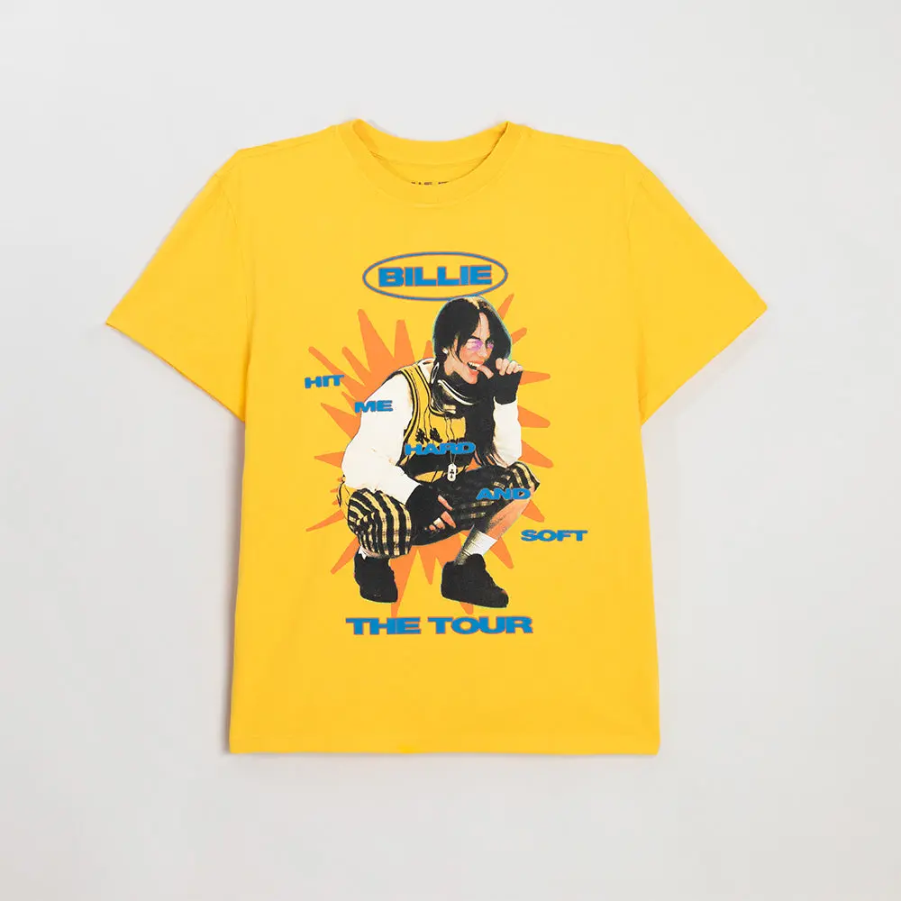 Color Burst HIT ME HARD AND SOFT: THE TOUR Gold T-Shirt