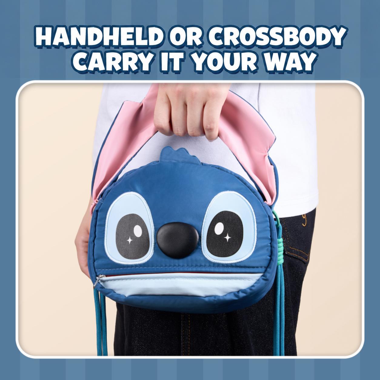 MINISO x Disney Stitch Ear Handle Crossbody Bag, Cute Plush Women's Clutch with Top Handle for School & Everyday Use