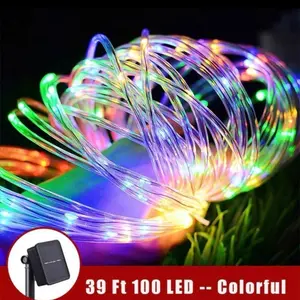 Outdoor Solar String Lights Waterproof - 39Ft, 100 LED Fairy Lights with 8 Lighting Modes Decorative Patio Garden Yard Christmas Wedding Party  [LIGHT UP YOUR DARK LIGHT] You want to spruce up your backyard oasis, patio, or even apartment balcony, but don